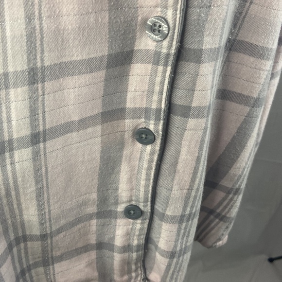 Croft & Barrow Intimates Flannel Plaid PJ Button Down Shirt - Picture 5 of 6